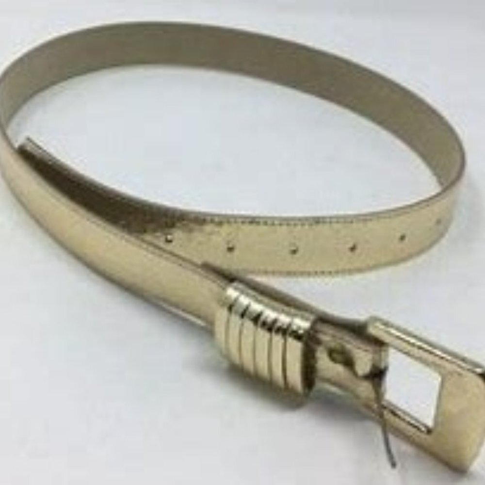 Women Absolutely Fresh Gold Metallic Belt Size Sm/Med 29" Long 1/2" Wide NWT